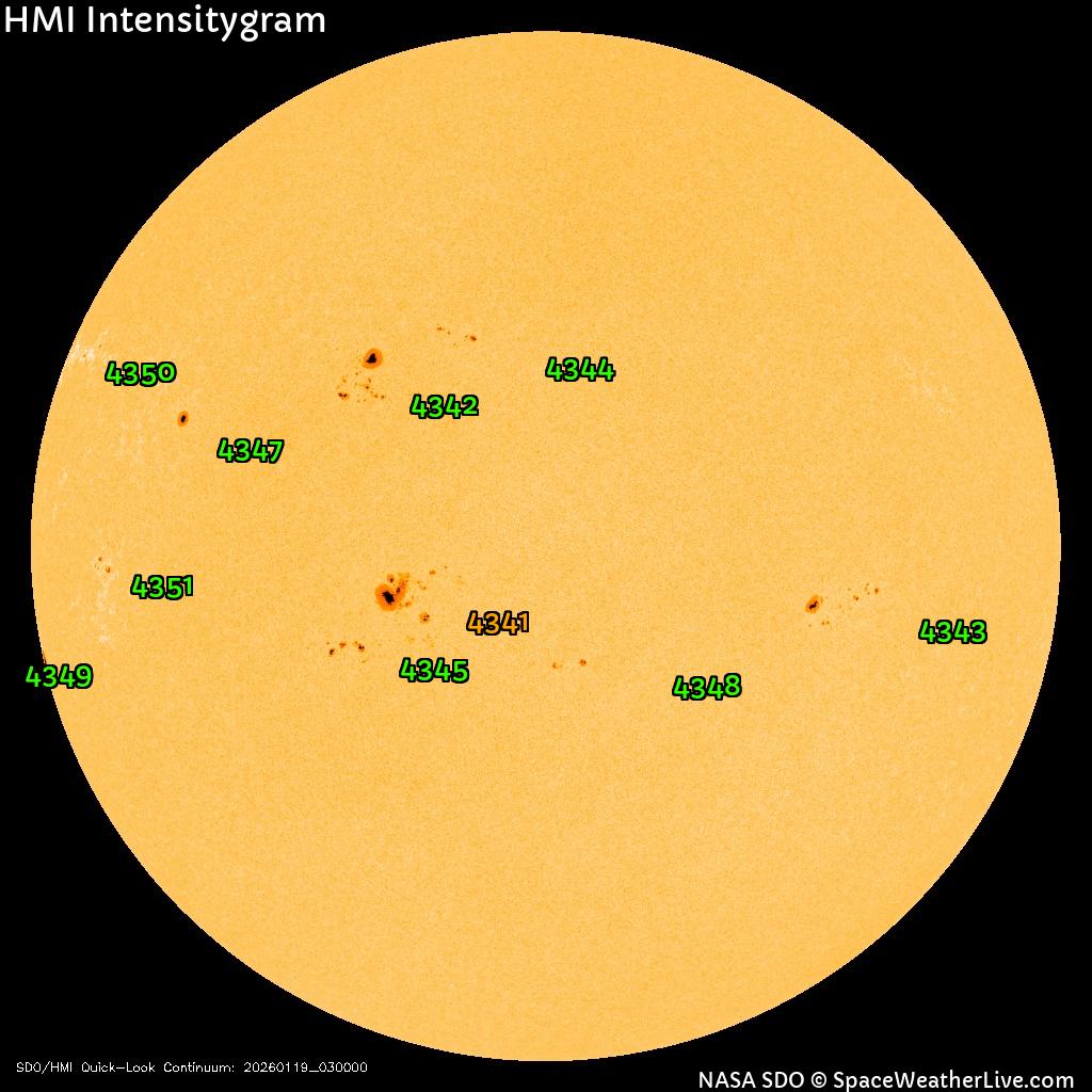 Sonnenfleckenregionen