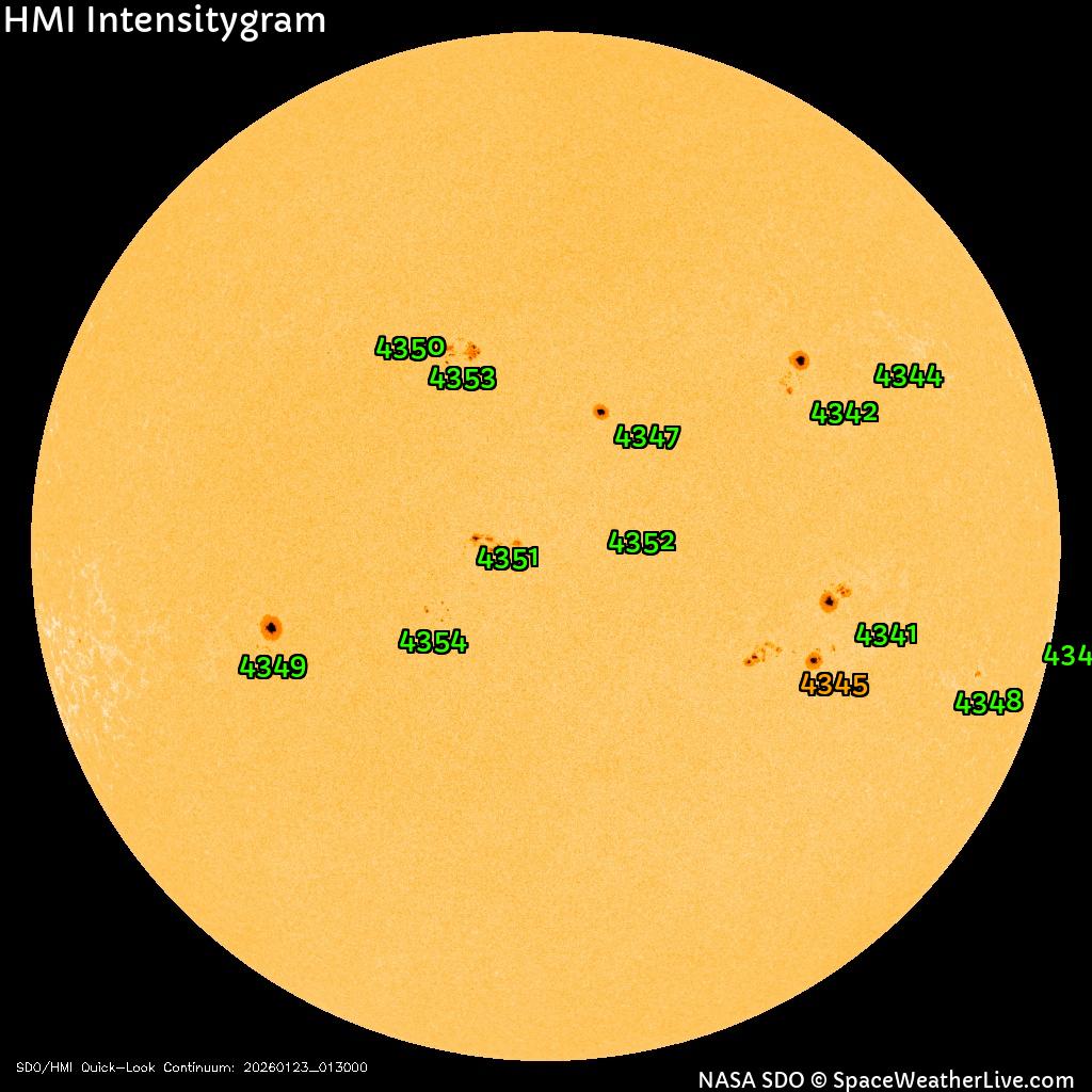 Régions de taches de soleil