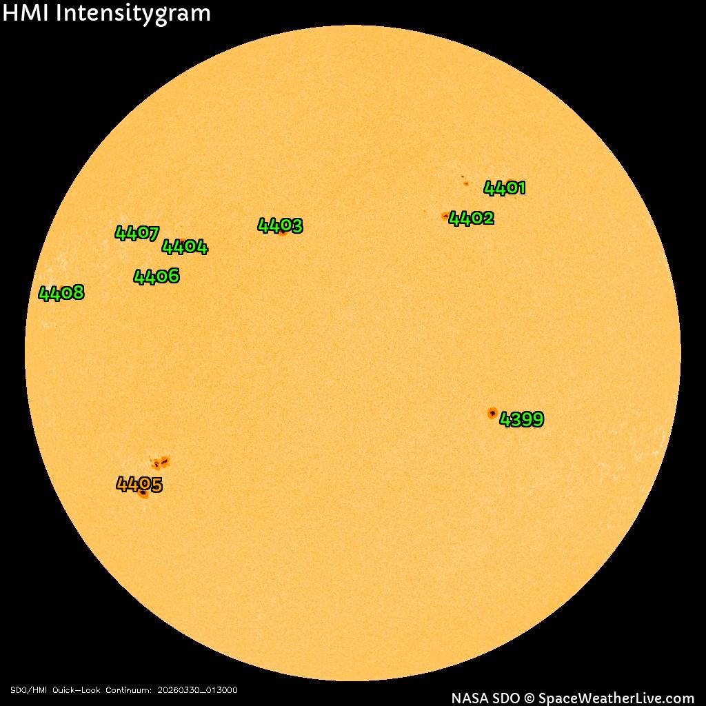 Sonnenfleckenregionen
