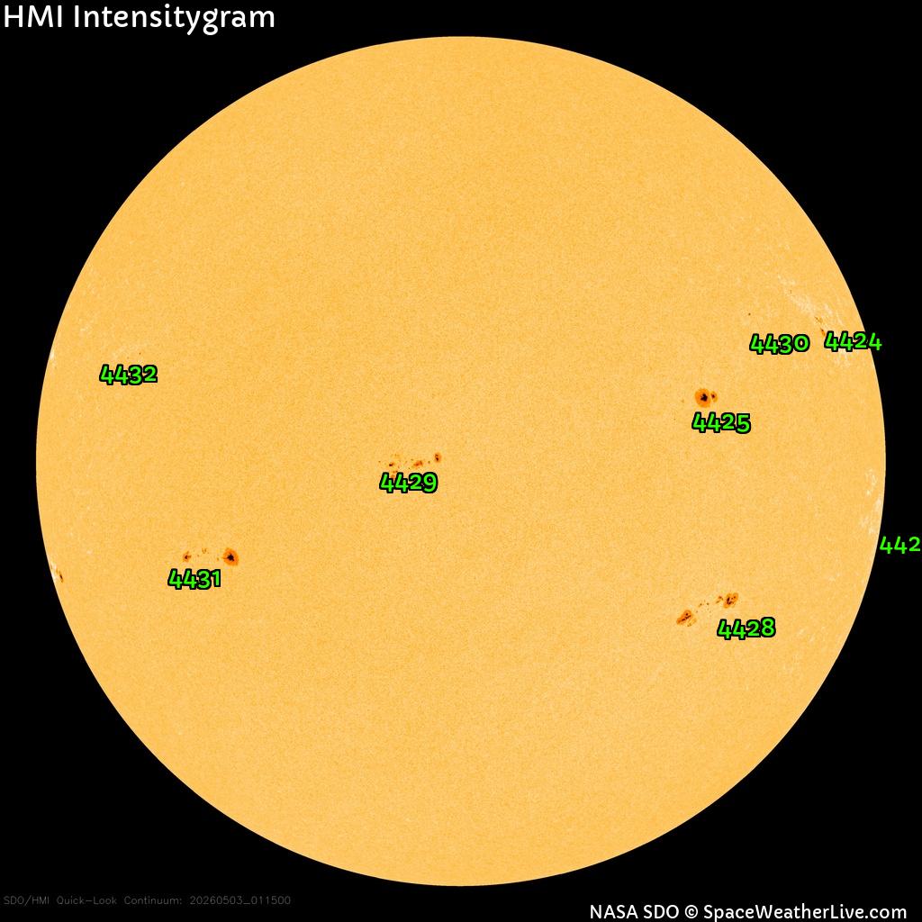 Régions de taches de soleil