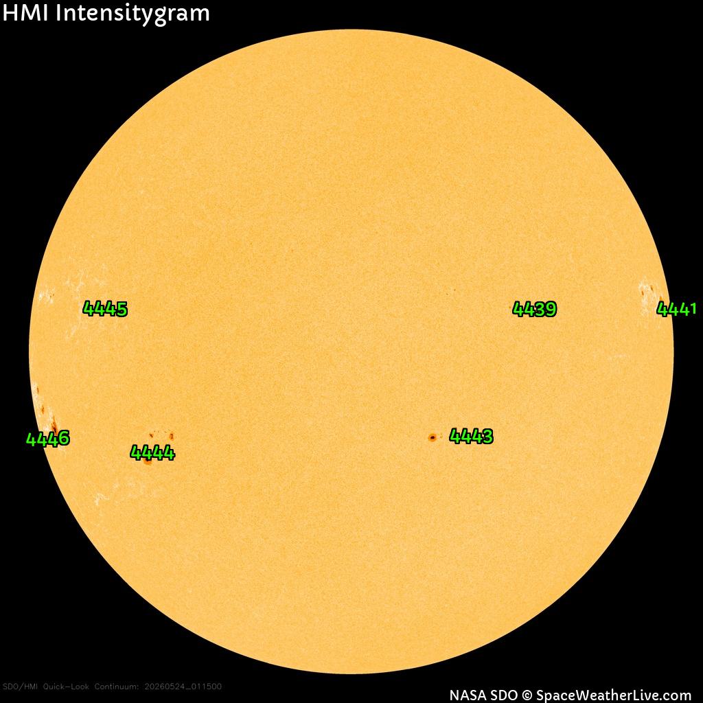 Régions de taches de soleil