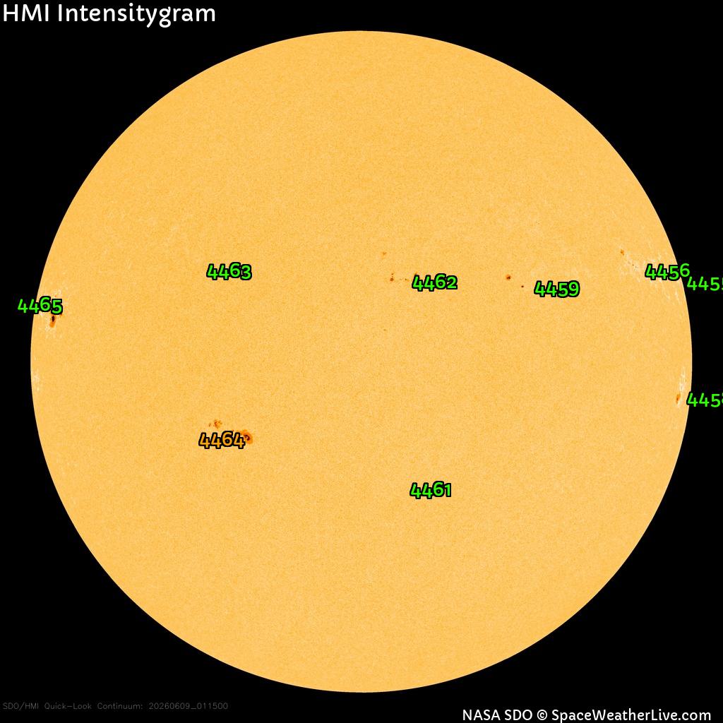 Régions de taches de soleil