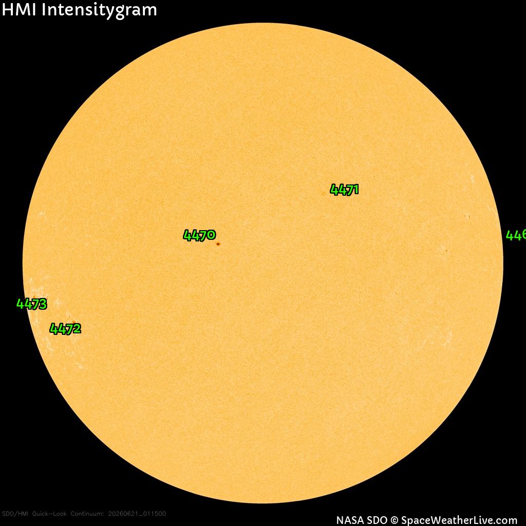 Régions de taches de soleil
