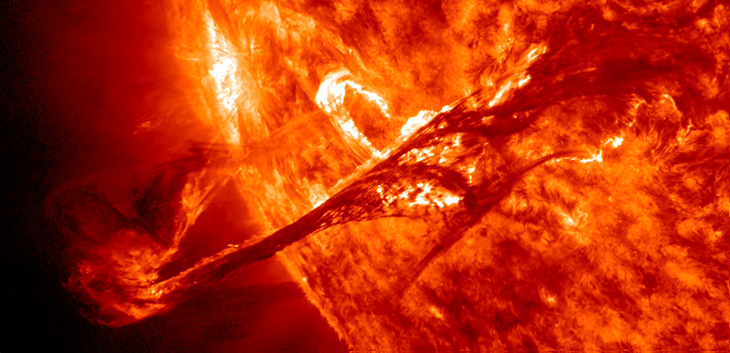 A gorgeous filament eruption as seen by NASA’s Solar Dynamics Observatory.