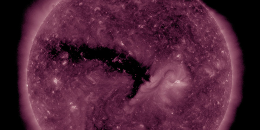 Coronal hole faces Earth