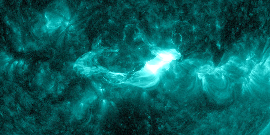 M1.7 solar flare, full halo CME